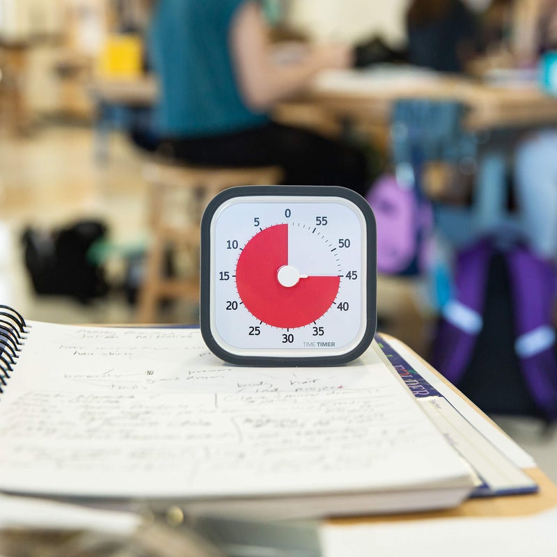TIME TIMER MOD (Charcoal), A Visual Countdown 60 Minute Timer for Classrooms, Meetings, Kids and Adults Office and Homeschooling Tool with Silent Operation and Interchangeable Silicone Cover - Image 5